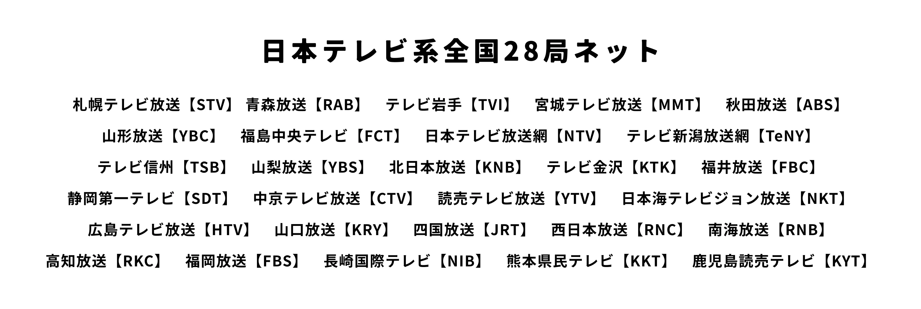 日本テレビ系全国28局ネット